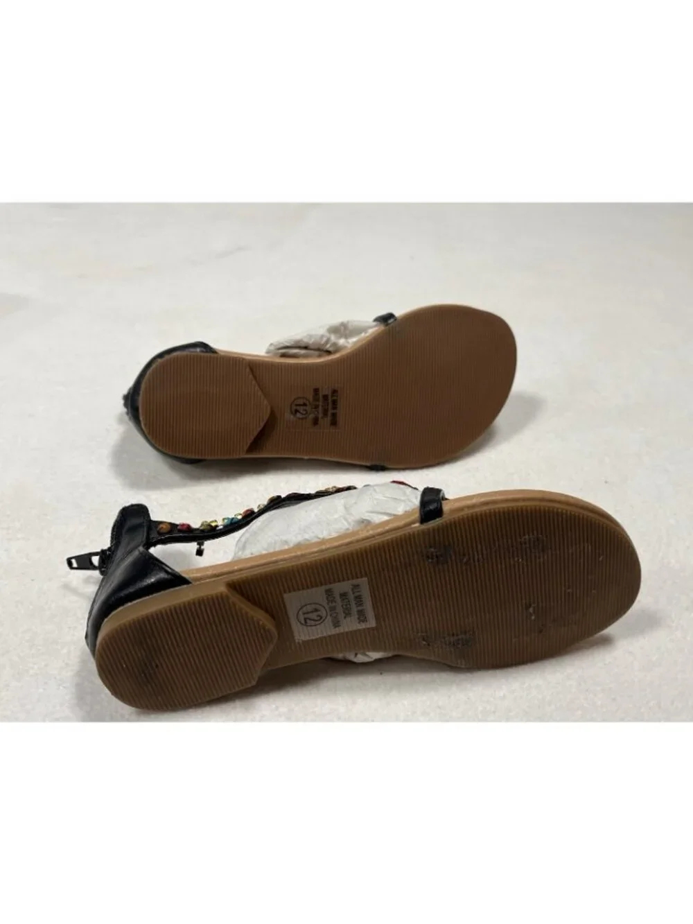 Soda ANDRIX Girls Sandals Size 12 Black Multi Embellished NIB